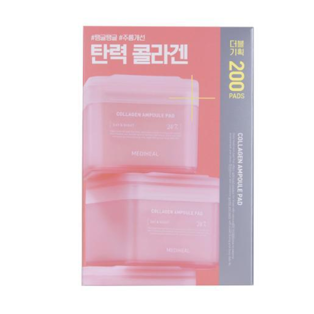 MEDIHEAL Collagen Ampoule Pad (100 sheets + 100 sheets refill)