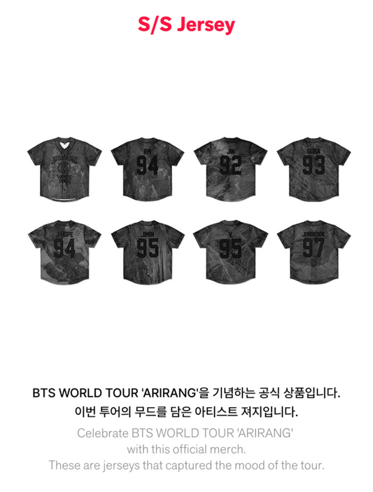 [KADD Instocks] BTS Arirang Tour - Member Jersey