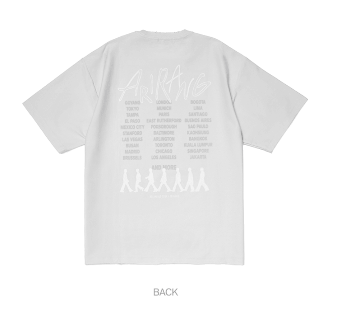 [KADD Instocks] BTS Arirang Tour - S/S Tour T-Shirt (Gray)