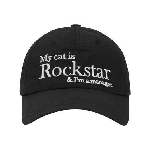 [Ongoing Orders] Wonwoo's Pick Rockstar cat Nylon cap (Black)
